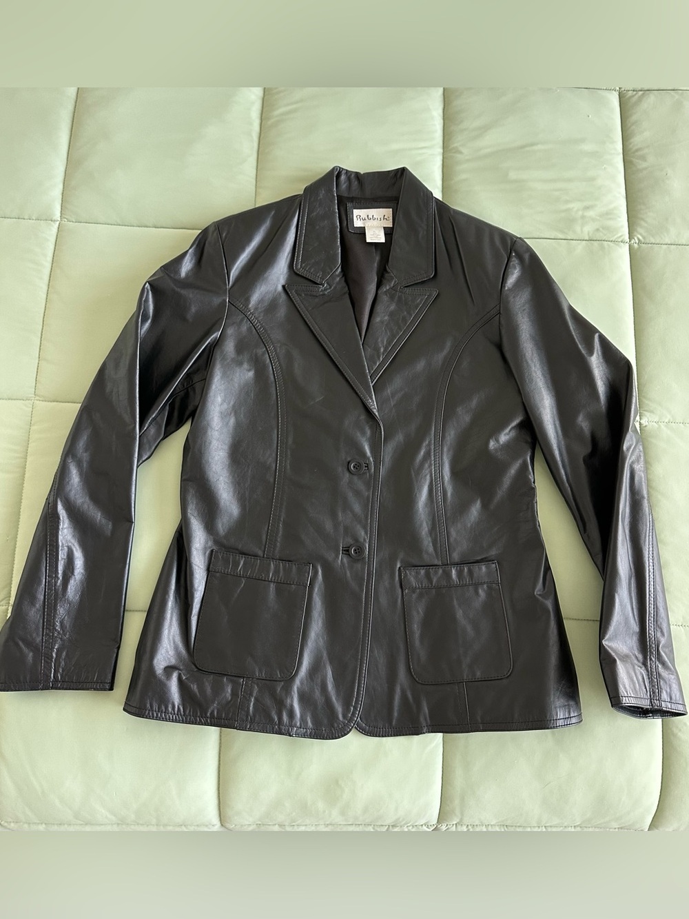 Y2K Rubbish 100% Leather Black Jacket